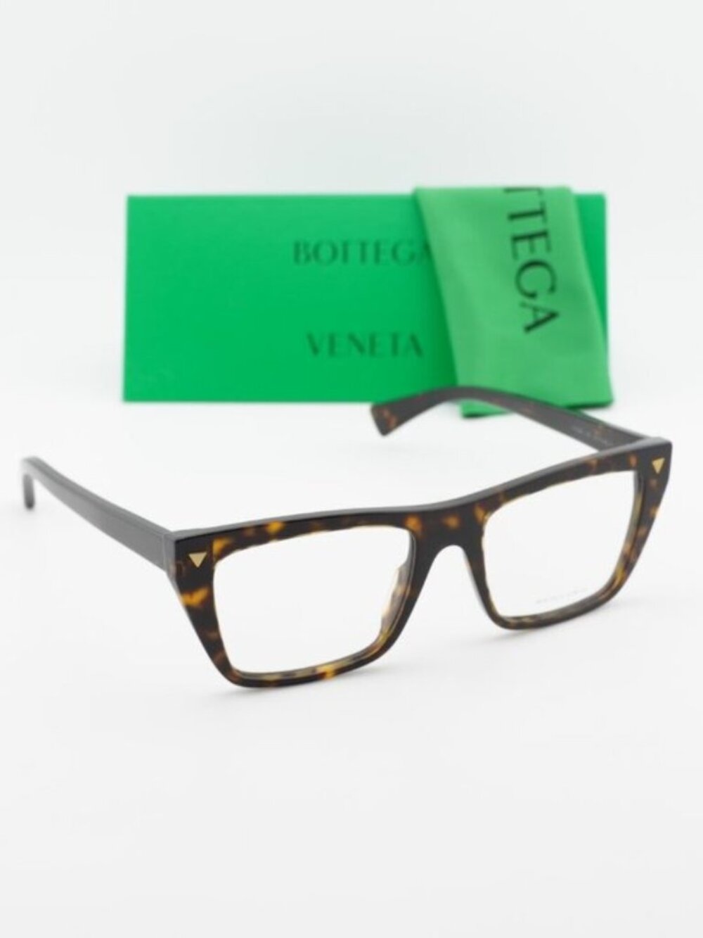 Bottega Veneta BV1258O 002 Unisex Rectangle Eyeglasses 53mm – Havana